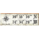 Ocean City Compass White Latitude Longitude MAR15 | Wall Art Print on Real Wood