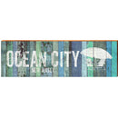 Ocean City New Jersey Blue Beach Umbrella MAR15 | Wall Art Print on Real Wood