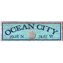 Ocean City Sand Dollar Blue Latitude Longitude MAR15 | Wall Art Print on Real Wood