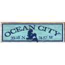 Ocean City Blue Mermaid Blue Latitude Longitude MAR15 | Wall Art Print on Real Wood
