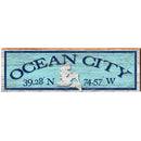 Ocean City White Mermaid Blue Latitude Longitude MAR15 | Wall Art Print on Real Wood