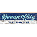 Ocean City is My Happy Place Blue MAR15 | Wall Art Print on Real Wood