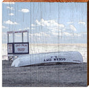 Ocean City White Boat | Wall Art Print on Real Wood