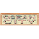 Ocean City Yellow/Peach MAR15 | Wall Art Print on Real Wood