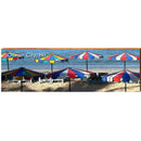 Ocean City Colorful Beach Umbrellas MAR15 | Wall Art Print on Real Wood