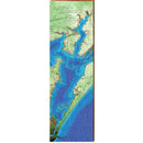 Aransas Bay, Texas Map | Wall Art Print on Real Wood