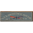 St. Lawrence River Paddle Compass Blue Latitude Longitude | Wall Art Print on Real Wood