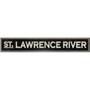 St. Lawrence River Black Sign | Wall Art Print on Real Wood