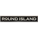 Round Island Black Sign | Wall Art Print on Real Wood
