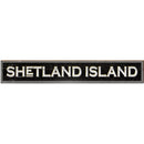 Shetland Island Black Sign | Wall Art Print on Real Wood