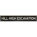 Hill High Excavation Black Sign | Wall Art Print on Real Wood