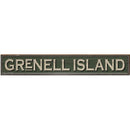 Grenell Island Green Sign | Wall Art Print on Real Wood
