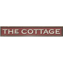 The Cottage Red Sign | Wall Art Print on Real Wood
