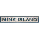 Mink Island Shabby Sign | Wall Art Print on Real Wood
