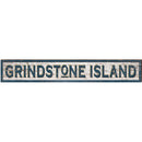 Grindstone Island Shabby Sign | Wall Art Print on Real Wood