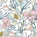 Modish Hand Drawn Flowers Wallpaper Fashionable