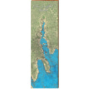 New Bedford Harbor Map Home Decor Art Print on Real Wood