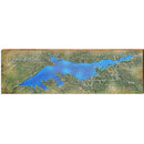 Big Bear Lake, California Map | Wall Art Print on Real Wood