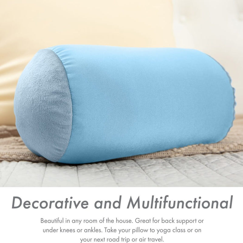 Microbead Squishy Bolster Neck Roll Pillow - Silky Feel, 14" x 8" x 8"