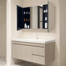 39 x 28 Inches Medicine Cabinet Black Iron Cabinet bathroom with Mirror Wall Mount