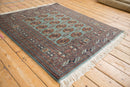 4x4.5 Vintage Fine Bokhara Square Rug