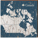 Canada Navy & White Shabby Map Wall Art | Wall Art Print on Real Wood