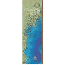 Casco Bay, Maine Map Wooden Sign | Wall Art Print on Real Wood 
