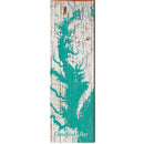 Chesapeake Bay Teal & White Map | Wall Art Print on Real Wood