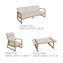 Mckinley 4-Piece Aluminum Living Room Set