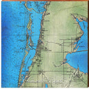 Clearwater Beach, Florida Map | Wall Art Print on Real Wood
