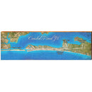 Coastal Road 98 Map Wooden Sign | Wall Art Print on Real Wood 