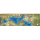 Crooked Lake, Michigan Map Home Decor Art Print on Real Wood