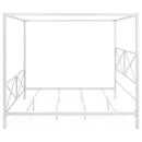 Queen size Modern Industrial Style White Metal Canopy Bed Frame