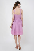 Placement Embroidered Corset Midi Dress with Sweet heart Neckline - XS to 2XL