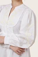Tonal Embroidered Off White Casual Midi Dress - S to 3XL