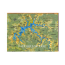 Dale Hollow Lake Map Sign | Wall Art Print on Real Wood