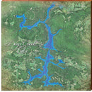 Deep Creek Lake Map Home Decor Art Print on Real Wood