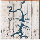Deep Creek Lake Shabby Map Home Decor Art Print on Real Wood