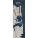 Southern Delaware Map Home Decor Art Print on Real Wood