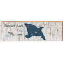 Dewart Lake Shabby Map Home Decor Art Print on Real Wood