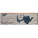 Drew's Lake Shabby Map Home Decor Art Print on Real Wood