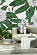 Voguish Modern White Flowers Wallpaper