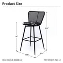 MEKNES Black Rattan Swivel Barstool