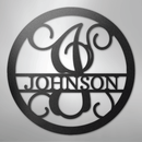 Custom Metal Wall Art - Split Letter Vine Monogram Sign