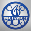 Custom Metal Wall Art - Split Letter Vine Monogram Sign