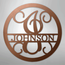 Custom Metal Wall Art - Split Letter Vine Monogram Sign