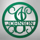 Custom Metal Wall Art - Split Letter Vine Monogram Sign
