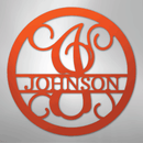 Custom Metal Wall Art - Split Letter Vine Monogram Sign