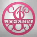 Custom Metal Wall Art - Split Letter Vine Monogram Sign