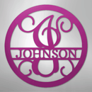 Custom Metal Wall Art - Split Letter Vine Monogram Sign
